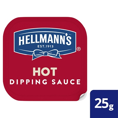 Hellmann's Hot Dipping Sauce 384 x 25 g - Hellmann’s Dipping Sauces are a delicious, hygienically sealed, single-use sauce solution. Perfect for delivery and takeaway.